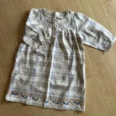 チェック柄エプロン かっぽう着　M-Lサイズ