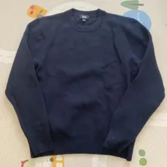 ウォッシャブルミラノリブクルーネックセーター　ネイビー　Sサイズ