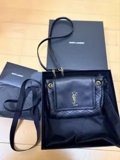YSL 黒 ショルダーバッグ ノリータ ミニ（ラムスキン）