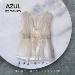 【美品】【最終値下】AZUL by moussy チュールベスト ホワイト