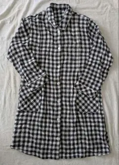 マタニティ　パジャマ　ワンピース　前開き　授乳口付き　M-L　長袖　綿100%