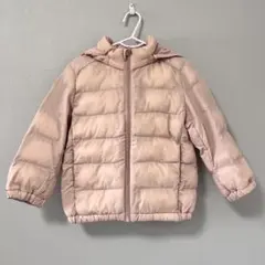 ◉UNIQLO　ライトウォームパデットパーカ　キッズダウン　100　ピンク