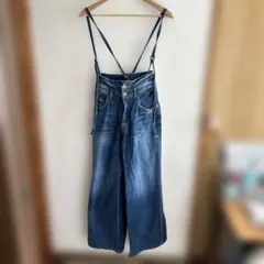 デニムサロペット ワイドレッグM