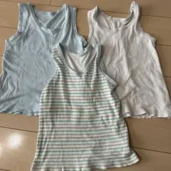 タンクトップ3枚セット 水色・白・ストライプ