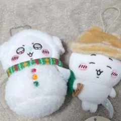 タグ付きあり⭕️雪だるま　モモンガ　ちいかわ マスコット ぬいぐるみ 2種セットのサムネイル