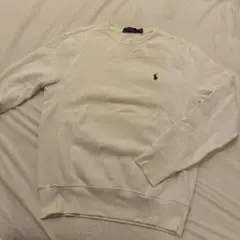 ポロラルフローレン 裏起毛スウェット トレーナー ホワイト XS グリーンロゴ