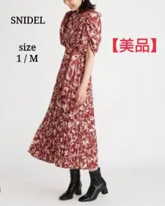 【美品】スナイデル 2wayボリュームスリーブワンピース サイズ1/M レッド