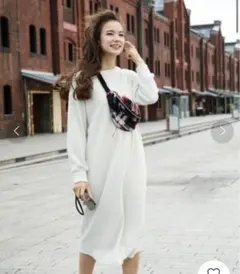 フワフワ起毛ワッフルワンピース