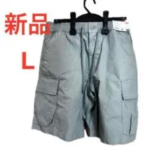 新品 UNIQLO C ユニクロ ワイドフィットカーゴショーツ グリーン　L