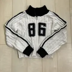レディース　トップス　ニット　上下ファスナー