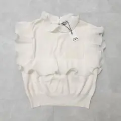 ZARA フリル ノースリーブ トップス ブラウス 新品・タグ付き