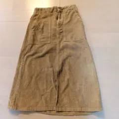 ベージュ コーデュロイ タイトスカート