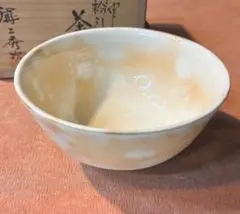 M409 茶碗 『萩焼』『今岳窯 溝上秀次造』 抹茶碗 共箱 茶道具