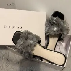 RANDA シフォンフラワーミュールサンダルのサムネイル