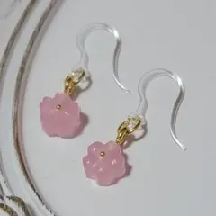 【ピアス】桜　小ぶり　ブリオン　ゴールド　樹脂フック　春　ピンク