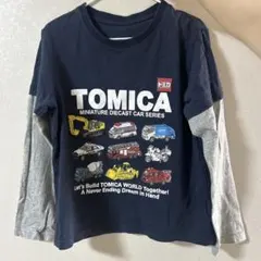 トミカ 長袖カットソー 重ね着風 ネイビー 140
