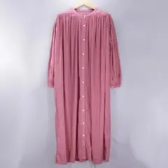 井上通商 薄手コットン バンドカラー ワンピース マキシ丈 F(M-L程度)