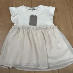 新品タグ付き フリル袖ホワイトチュニック 120