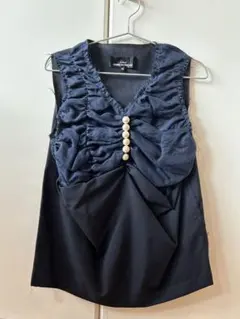 tricot COMME des GARÇONS フリンジ装飾 ノースリーブ 黒 - メルカリ