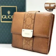 グッチ　二つ折り財布 グッチシマ GG柄 レザー シルバー金具 Wホックのサムネイル