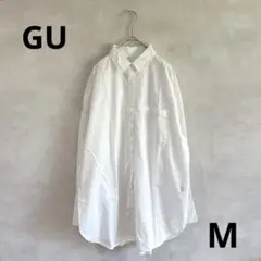 264 GU ジーユー　オーバーサイズブラウス　白シャツ　M コットン　ホワイト