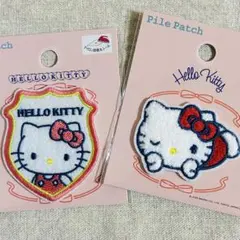 ハローキティ　パイルワッペン エンブレムワッペン　サンリオ　セリア