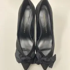 未使用☆ZARAリボン付きブラックハイヒール☆フォーマルにも