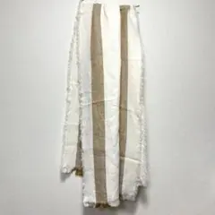 【未使用】アソースメレ 和紙・リネン・シルク ストライプ ボーダーストール