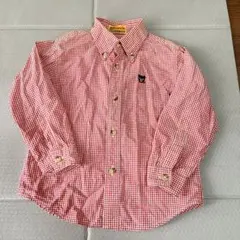 ミキハウス DOUBLE.B 赤ギンガムチェックシャツ 100cm