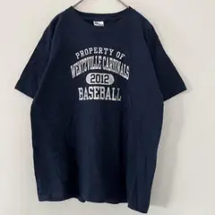 ギルダン 【L】半袖Tシャツ ベースボール 紺 綿 通学 運動 アメカジ 古着のサムネイル