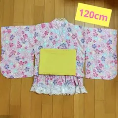 花柄浴衣風甚平 120cm ピンク系
