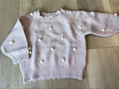 ⭐︎お値下げしました⭐︎petit main 薄紫色 ポンポンニット S