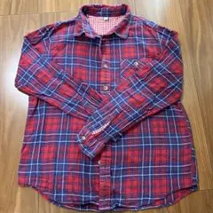 UNIQLO 長袖シャツ 150 レッド・ネイビーチェック