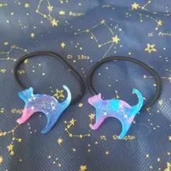 新品未使用 即購入OK 値下】 宇宙 レジン ヘアゴム 兎 犬 アクセサリー