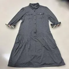 BURBERRY LONDON グレー ワンピース 七分袖