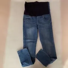 マタニティジーンズ デニムブルー スリムフィット