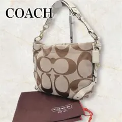 COACH シグネチャー ワンショルダーバッグ キャンバス　ターンロック