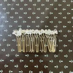 クリスタル装飾ゴールドヘアクリップ