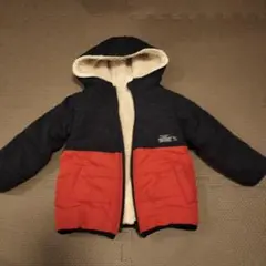 BREEZE リバーシブルナイロン＆フリース素材コート 黒と赤 100cm