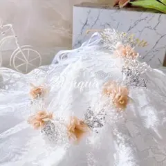 花冠 ベビー　キッズ　花かんむり　pink silver