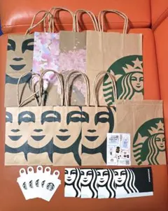 スターバックスStarbucks ショップ袋 8枚セットタグシールカードケース桜