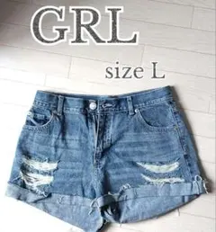 【L】ダメージショーパン　デニム