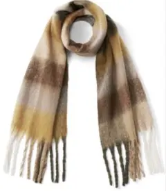 GRL◎チェック柄フリンジマフラー◎fo1777◎グレイル