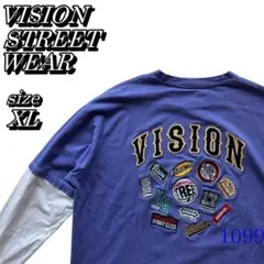 VISION STREET WEARフェイク レイヤード ロングスリーブTシャツ
