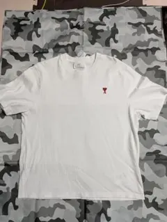 新品 AMI PARIS アミパリス ビッグハートロゴ Tシャツ S アイボリー