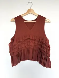 【美品】SLOBE IENA ２WAYフリルノースリーブブラウス