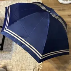 LANVIN ネイビー ストライプ 折りたたみ傘