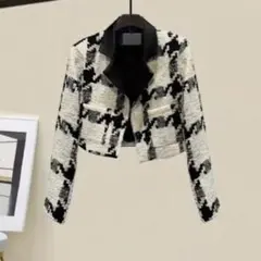 チェック柄クロップドジャケット　アリエク