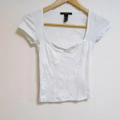 FOREVER21 フォーエバー21 半袖シャツ ホワイト【S】レディース 古着