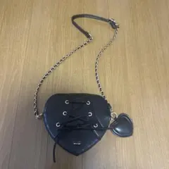 ハート型ショルダーバッグ ブラック